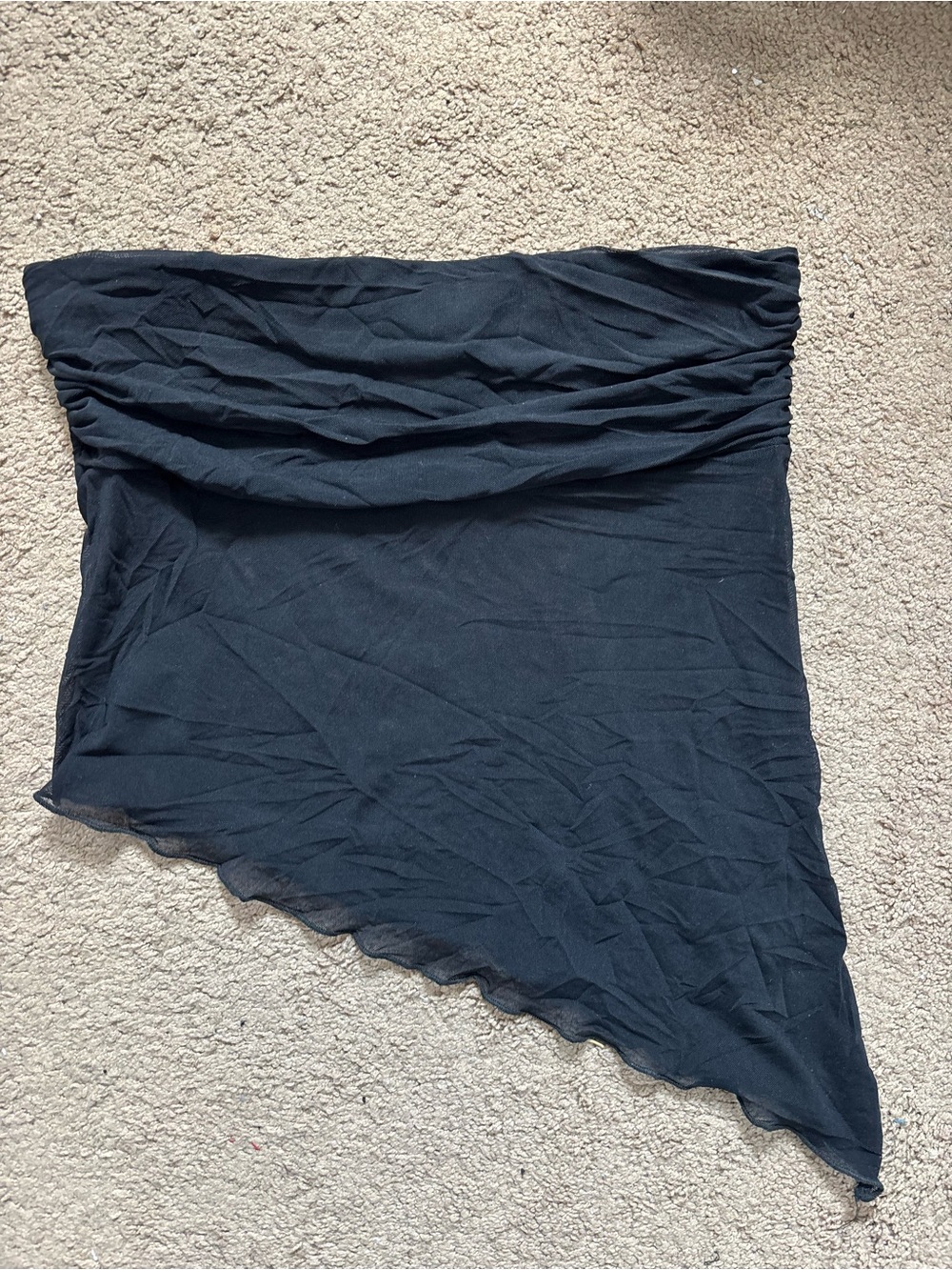 Urban Outfitters Black Y2K inspired Asymmetric Sheer Tube Top